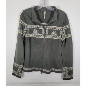 Monoreno Size small Jacket Gray Boho Embroidered Soft zip Front
